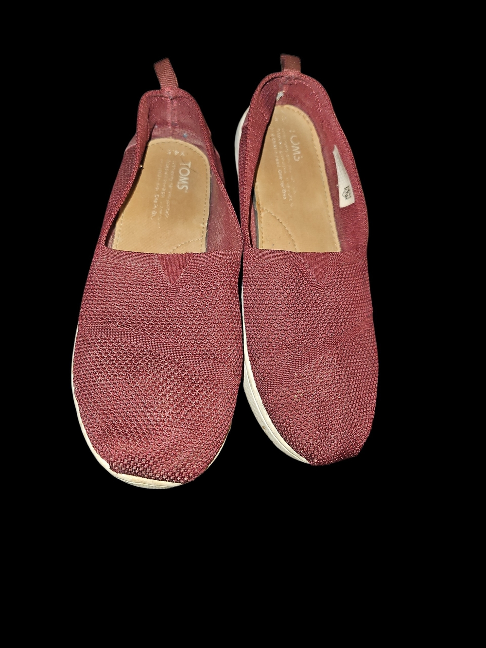 Toms Kids Slip-On Knit Shoes - Burgundy